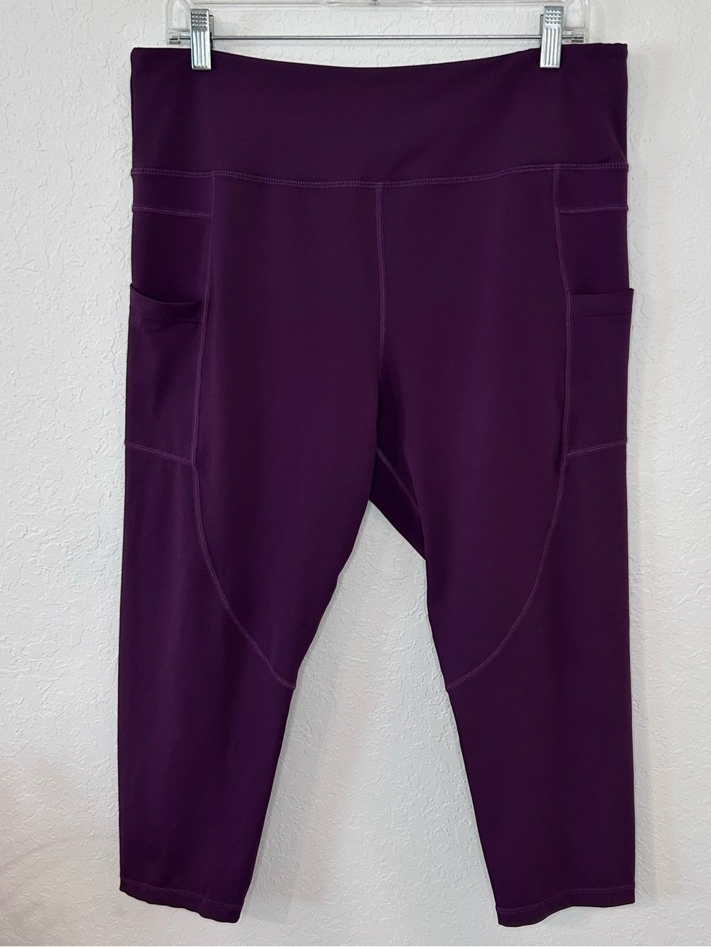 Zyia Active High Rise Crop Leggings Plum Purple Size 20